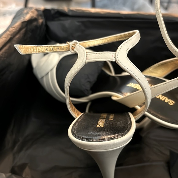 ‼️SAINT LAURENT -Tot Leather Sandal-Pearl 2021 - Picture 9 of 10
